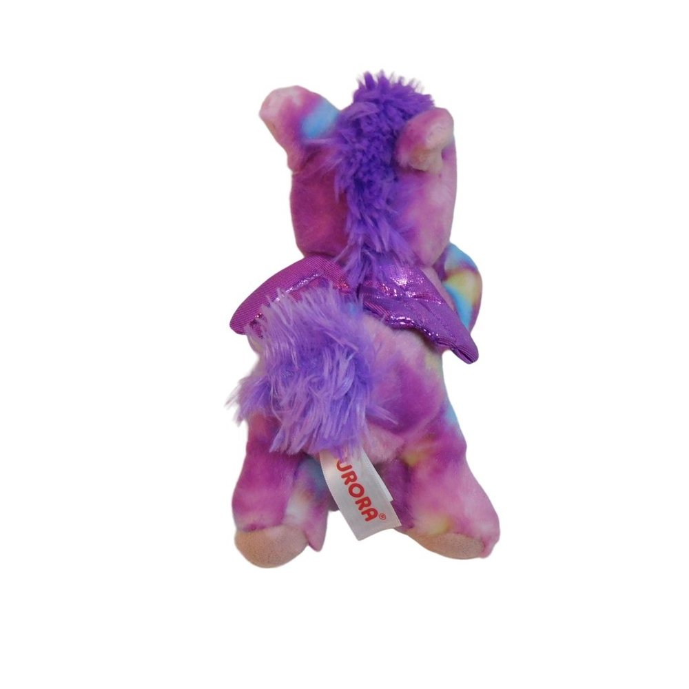 Aurora Tutti Frutti Purple Blue Pegasus Plush Winged Horse sShiny 7" Stuffed Toy - Picture 5 of 6